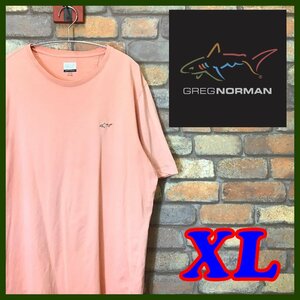 ME10-618◆お買い得!!◆サーモンピンク◆【GREG NORMAN グレッグ・ノーマン】4色シャーク BIGシルエット Tシャツ【メンズ XL】半袖 ゴルフ