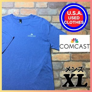 ME9-902★レア！国内入手困難★【NBC COMCAST】両面プリント 半袖 Tシャツ【メンズ XL】青 TV テレビ USA古着 アメカジ オーバーシルエット