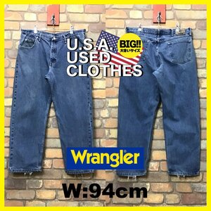 DP1-005★オーバーサイズ★メキシコ製【Wrangler】デニム ストレートパンツ【W38 メンズ XL】インディゴ ジーンズ Wアメカジ USA買付品