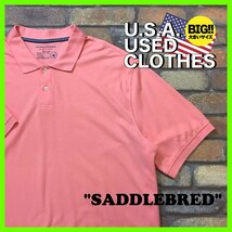 ME12-198★USA買付品★超BIGサイズ【SADDLEBRED】プレーン 鹿の子 半袖ポロシャツ【メンズ 3XLT】ピンク アメカジ ストリート ゴルフ 古着_画像8