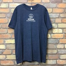 ME10-932★USA買付商品★状態良好★【MIRIAM FOUNDATION】杢ネイビー クルーネック 半袖 Tシャツ【メンズ XL】USA古着 薄手 ワーク_画像2