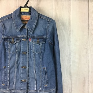 SD2-409★名作★USA古着★状態◎【Levi's リーバイス】ボーイフレンド トラッカー デニムジャケット【レディース S】青 インディゴ Gジャン