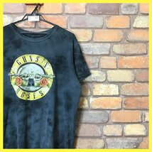 ME10-340★オフィシャル★状態良好★【Guns N' Roses ガンズ】グレー系 タイダイ クラシックロゴ バンド Tシャツ【ユニセックス M】USA古着_画像5