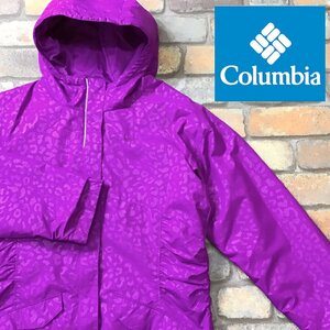 ME7-454* regular goods & rare pattern *USA buying up * superior article [Columbia Colombia ]OUTGROWN system attaching Leopard pattern cotton inside jacket [ Youth L 150] purple 