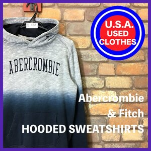 ME11-682★訳アリ格安!! ★【abercrombie kids アバクロ キッズ】グラデーション プルオーバー パーカー 【キッズ 13/14】グレー ネイビー