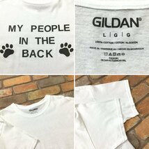 ME11-080★訳あり 格安!!★USA買付商品★【GILDAN】肉球 足跡 バックプリント 半袖 Tシャツ【メンズ L】白 USA古着 犬 ペット アメカジ_画像4