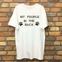 ME11-080★訳あり 格安!!★USA買付商品★【GILDAN】肉球 足跡 バックプリント 半袖 Tシャツ【メンズ L】白 USA古着 犬 ペット アメカジ_画像3