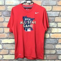 ME1-970★オフィシャル★USA買付商品★NIKE【MLB 2014 ALL STAR GAME】DRI-FIT 半袖 Tシャツ【メンズ M】赤 野球 メジャー 古着 吸湿速乾_画像2