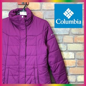 ME7-632★アメリカ買付商品★高機能【Columbia】オムニシールド キルティング 中綿ナイロンジャケット【レディース M】紫 アウトドア