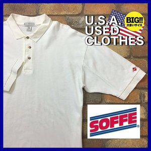 ME12-213*USA buying attaching goods * rare enterprise thing [Sprint Sprint ] deer. . polo-shirt with short sleeves [ men's XXL] America made white white old clothes Vintage 