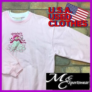 ME11-859★アメリカ古着★特価品★スノーマン【M&C SPORTSWEAR】襟 ダブルカラー スウェットシャツ【M】ピンク アメカジ フーディ