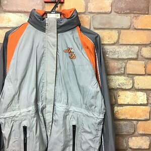 SD1-959★USA古着★オフィシャル★【HARLEY-DAVIDSON ハーレーダビッドソン】収納フード ナイロンジャケット【レディース S】グレー バイク