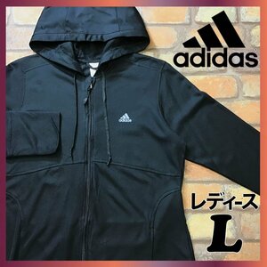 ME5-689* America покупка есть товар * стандартный товар *[adidas Adidas ] тонкий обратная сторона ворсистый полный Zip Parker [ женский L степень ] чёрный спорт 