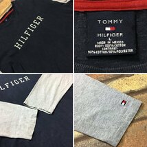 ME11-972★US古着★格安★【TOMMY HILFIGER】ネイビー×グレー ロゴワッペン 袖切り替え ロンT【メンズ L】長袖Tシャツ ストリート 原宿_画像5