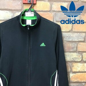 SD10-800★アメリカ買付商品★【adidas アディダス】メッシュ切替 トラックジャケット【USA レディース M】黒 ジャージ 薄手 古着 スポーツ