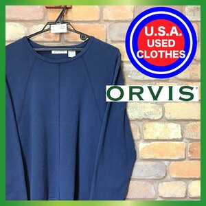 ME6-732★USA購入★カシミヤ混【ORVIS オービス】無地・単色 セーター【レディース L】紺 ネイビー ニット フライフィッシュ アウトドア