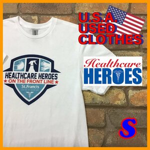 ME11-164* America buying attaching commodity *USA limitation * medical care series [Healthcare Heroes] hospital relation short sleeves T-shirt [ men's S] white T smaller USA old clothes 