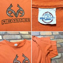 ME10-912◆訳アリ・特価◆BIGサイズ◆【REALTREE】オレンジ デカロゴ 半袖 Tシャツ【メンズ XL程度】アウトドア キャンプ ハンティング_画像4