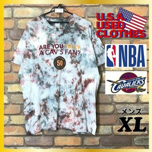 ME10-268★USA限定★ビッグサイズ【NBA キャバリアーズ 50周年記念】タイダイ ムラ染め 半袖Tシャツ【メンズ XL】大きいサイズ USA古着