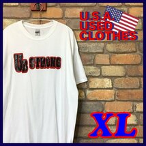 ME10-812★USA買付商品★BIGサイズ★【UB STRONG】テキストロゴ 半袖 ホワイト Tシャツ【メンズ XL】古着 白Tee カレッジ 企業 コットン_画像7