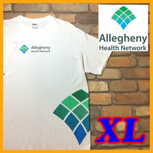 ME10-779★BIGサイズ★状態良好!!★【Allegheny Health Network】両面プリント 半袖 ホワイト 企業 Tシャツ【メンズ XL】USA古着 白 GILDAN