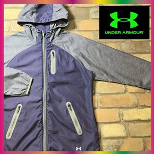 ME7-554★USA買付品★高機能&正規品【UNDER ARMOUR アンダーアーマー】allseasongear&STORM フードジャケット【レディース M】紫 薄手