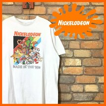 ME10-616★GOODプリント★雰囲気◎★【NICKELODEON ニコロデオン】90's キャラクター ホワイト Tシャツ【メンズ L】白 半袖 USA古着_画像1