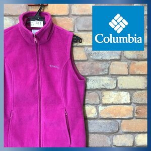 ME7-411★USA直輸入★良品!!★正規品【Columbia コロンビア】保温 フルジップ フリースベスト【レディース S】マゼンタ アウトドア