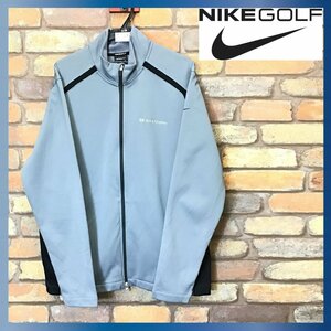 ME7-313★海外限定モデル★【NIKE GOLF ナイキ】THERMA-FIT ソフトシェルジャケット【メンズ L】灰 グレー ゴルフ USA企業ロゴ 裏フリース