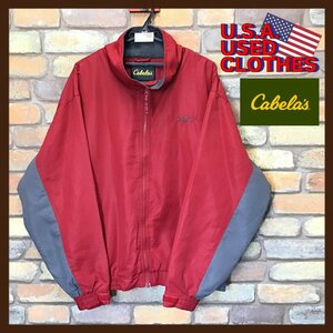 ME7-490★USAビッグサイズ★良品&正規品★【Cabela's カベラス】裏フリース フルジップ 中綿ジャケット【メンズ XL】赤×濃灰 アウトドア