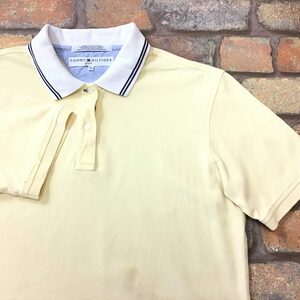 SD5-886^ translation have ^ good color cream yellow [TOMMY HILFIGER Tommy Hilfiger ] collar line deer. . polo-shirt with short sleeves [ lady's M] yellow goru