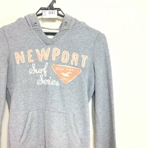 SC13-041*. bargain USA buying attaching goods *[HOLLISTER Hollister ] pull over sweat Parker [ lady's XS] gray old clothes badge Surf 
