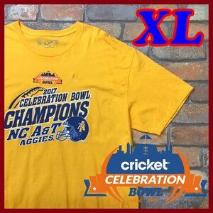 ME10-491★USA古着★カレッジフットボール★【CELEBRATION BOWL】勝利記念 BIGシルエット Tシャツ【メンズ XL】半袖 オレンジ アメカジ