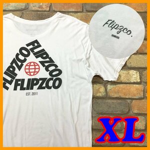 ME11-093★日本未展開ブランド★BIGサイズ【flipzco】淡ピンク バックプリント 半袖 Tシャツ【メンズ XL】USA古着 フィッシュ クルーネック