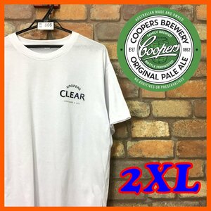 ME10-505* translation have * special price *USA regular goods *[COOPERS CLEAR]BIG Silhouette Novelty T-shirt [ men's XXL] white short sleeves beer enterprise thing 