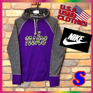 ME5-408*USA стандартный прекрасный товар [NIKE Nike ]THERMA-FIT вышивка BIG Logo f-ti-[ размер S] фиолетовый US ограничение sa-ma Fit парка с капюшоном ковер la