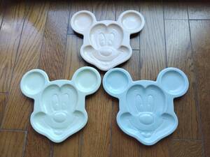 ディズニー皿　ミッキーマウス　3枚セット　中古品