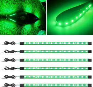 グリーン LEDテープライト 車内用 フットライト ランプ 足下照明 ボート バイク テールランプ 15SMD 30CM 両面テー