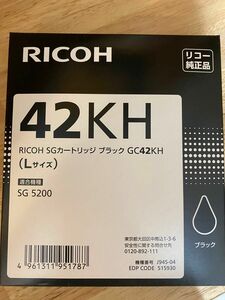 SGカートリッジ RICOH リコー ブラック GC42KH Lサイズ 5200 インクカートリッジ　純正