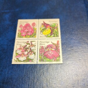 スウェーデン切手 「花」未使用4種揃 1999年　のりヒンジなし