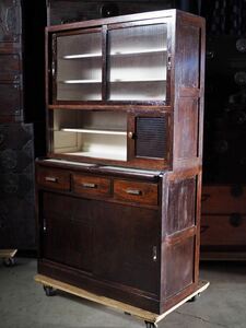  Showa Retro drawer pcs attaching cupboard Showa era middle period old record exhibition postage extra M size secondhand goods number S9940