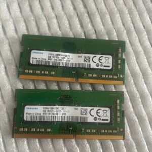 SAMSUNG ノート用8GBメモリー 1Rx8 PC4-2400T-SA1-11 M471A1K43CB1-CRC 2枚