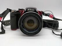 【OP13456SA】1円～ NIKON ニコン COOLPIX P510 カメラ ワインレッド GPS レンズ NIKKOR 42X WIDE OPTIAL ストラップ付属 動作未確認品_画像2