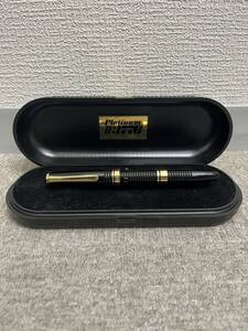 [MC4320YR]1 jpy start Platinum #3776 fountain pen Gold × black pen .K14 written guarantee attaching case attaching Vintage collection writing brush chronicle .