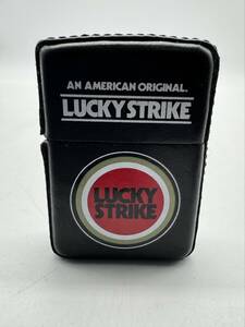 【OP13629HR】1円～ 未使用 非売品ラッキーストライク革巻きビンテージZIPPO LUCKY STRIKE ブラックレザー 1996年製 希少レア コレクション