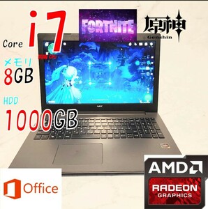 . бог удобный работа! сильнейший ge-ming ноутбук!. скорость Ryzen7 офис имеется Core i7 такой же и т.п. память 8GB HDD1TB Office 1 иен старт!