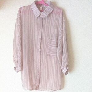 ピンク色ブラウス七分袖　フェミニンな羽織もの　スーパーGWi当日限定セール