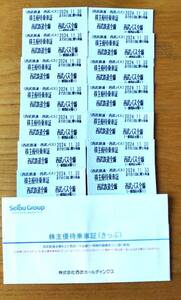  Seibu railroad stockholder hospitality get into car proof 14 pieces set 2024/11/30 till valid 