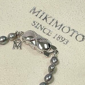 m002 H5(30) 1円～ MIKIMOTO ミキモト パール 真珠 ロング 淡水 黒 SILVER アクセサリー レディース 保管ケース付き 長さ約76cmの画像5