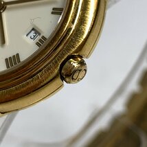 f001 Z4 44. ディオール Christian Dior 48.276 レディース 腕時計 クォーツ 電池式 QZ デイト ゴールドカラー 動作品_画像3